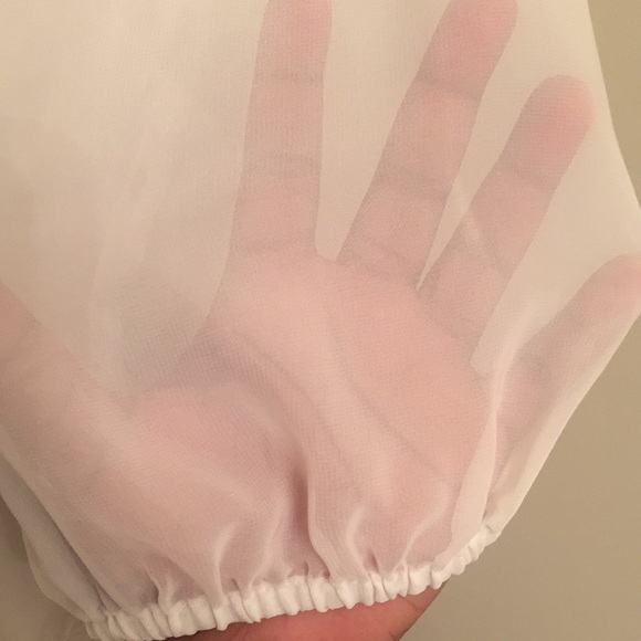 White Summer Dress 3/4 Sleeves Small - Picture 5 of 8